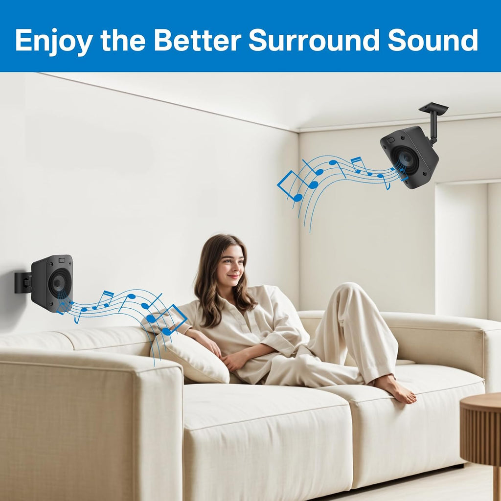 1 Pack, Wall Or Ceiling Mount for Logitech Z906 5.1 Surround Sound Speaker System Tilt and Swivel Adjustable Mounting Bracket for Logitech Z906 Satellite Speakers Wall Mounts - Flex Gamingproduct_type