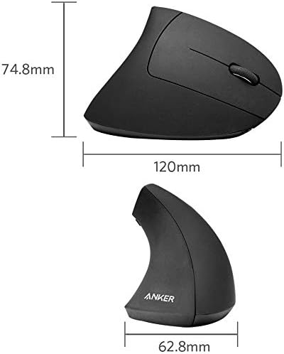 Anker 2.4G Wireless Vertical Ergonomic Optical Mouse for Work, Multi-Device Connectivity, 800/1200 /1600 DPI, 5 Buttons for Laptop, Desktop, PC - Black - Flex Gamingproduct_type