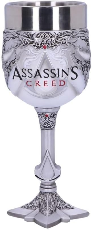 Nemesis Now Officially Licensed Assassins Creed White Game Goblet, Resin w. Stainless Steel