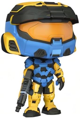 Funko Pop! Games: Halo Infinite - Spartan Mark VII with VK78, Blue & Yellow, with Game Add On, 3.75 inches