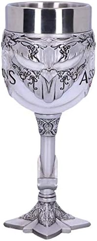 Nemesis Now Officially Licensed Assassins Creed White Game Goblet, Resin w. Stainless Steel