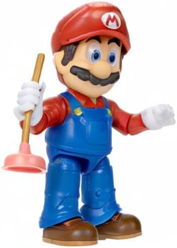 THE SUPER MARIO BROS. MOVIE - 5 Inch Action Figures Series 1 – Mario Figure with Plunger Accessory