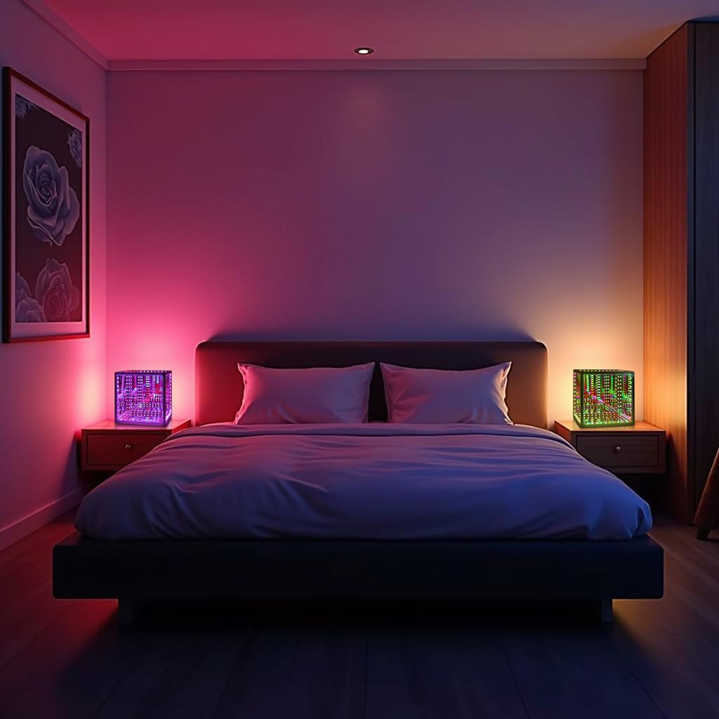 Heepulor Infinity Mirror Hyper Cube LED Lamp – 4 Sizes