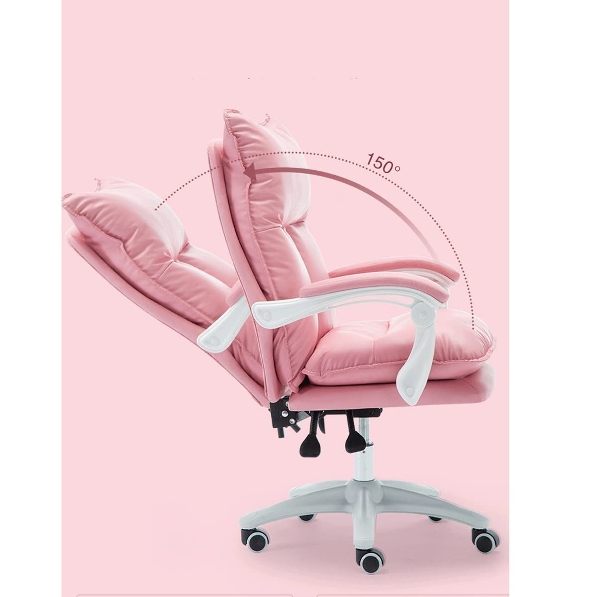 Home Office Chair Video Game Chair with Footrest Ergonomic Reclining Leather Desk Chairs Computer Gaming Chair (Color : Pink) (Beige) - Flex Gamingproduct_type