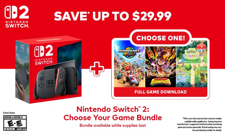 Nintendo Switch 2 – Choose Your Game Bundle – 4 Editions