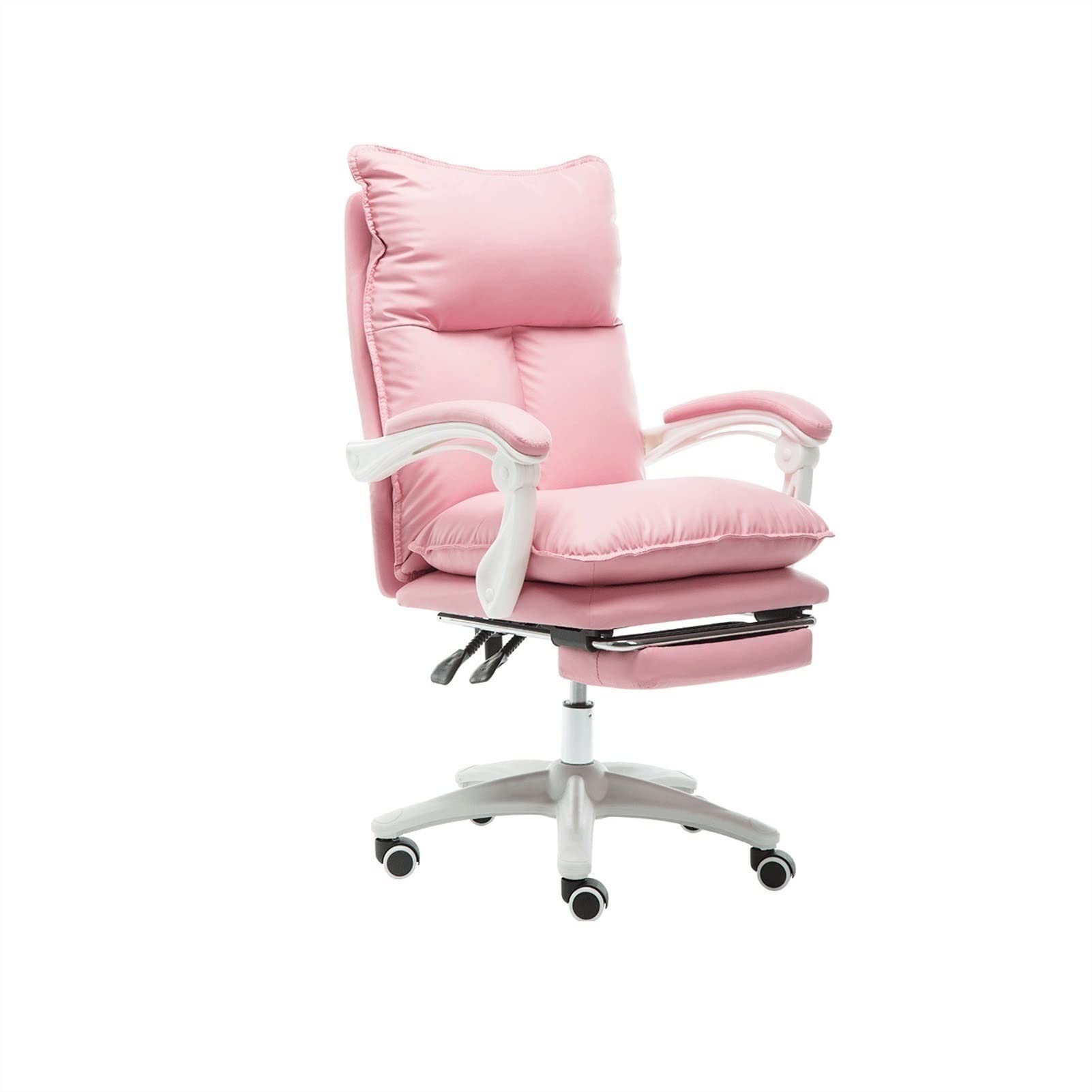 Home Office Chair Video Game Chair with Footrest Ergonomic Reclining Leather Desk Chairs Computer Gaming Chair (Color : Pink) (Beige) - Flex Gamingproduct_type