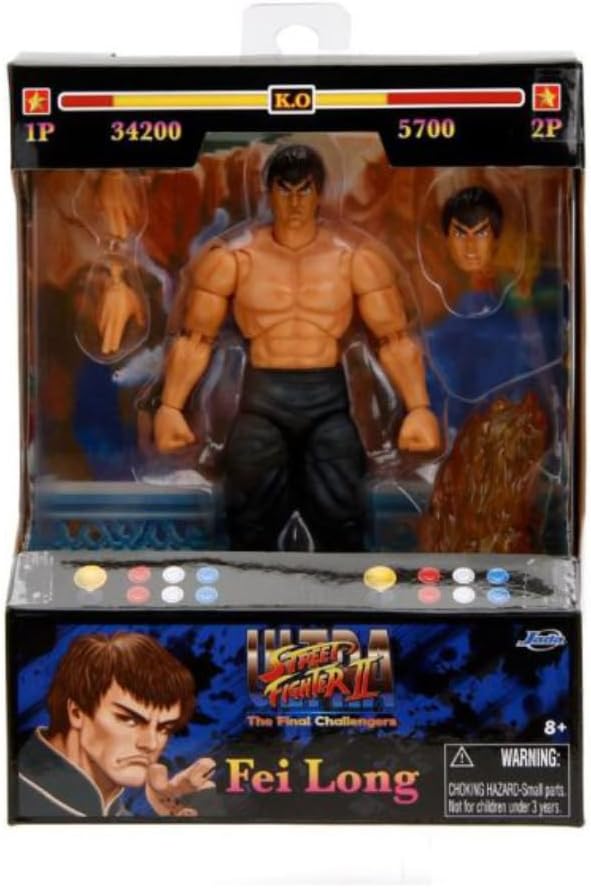 Jada Street Fighter II 6" Fei Long Action Figure, Toys for Kids and Adults