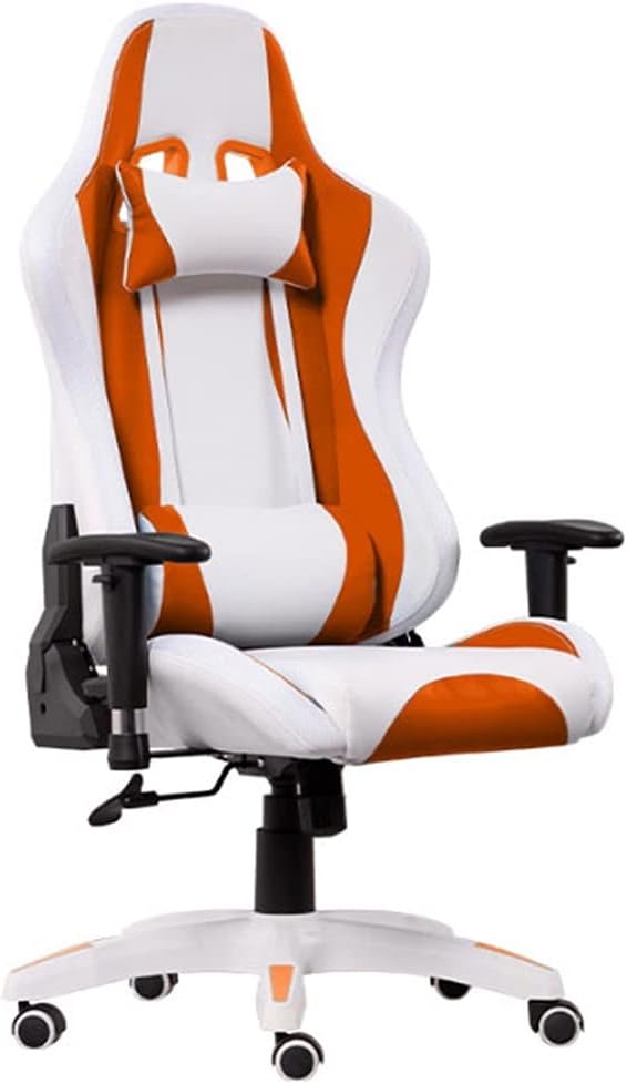 Computer Gaming Chair Executive Office Chair Video Game Chair Ergonomic Reclining Desk Chairs Swivel Leather Chair Adjustable Armrest (Color : Orange) - Flex Gamingproduct_type