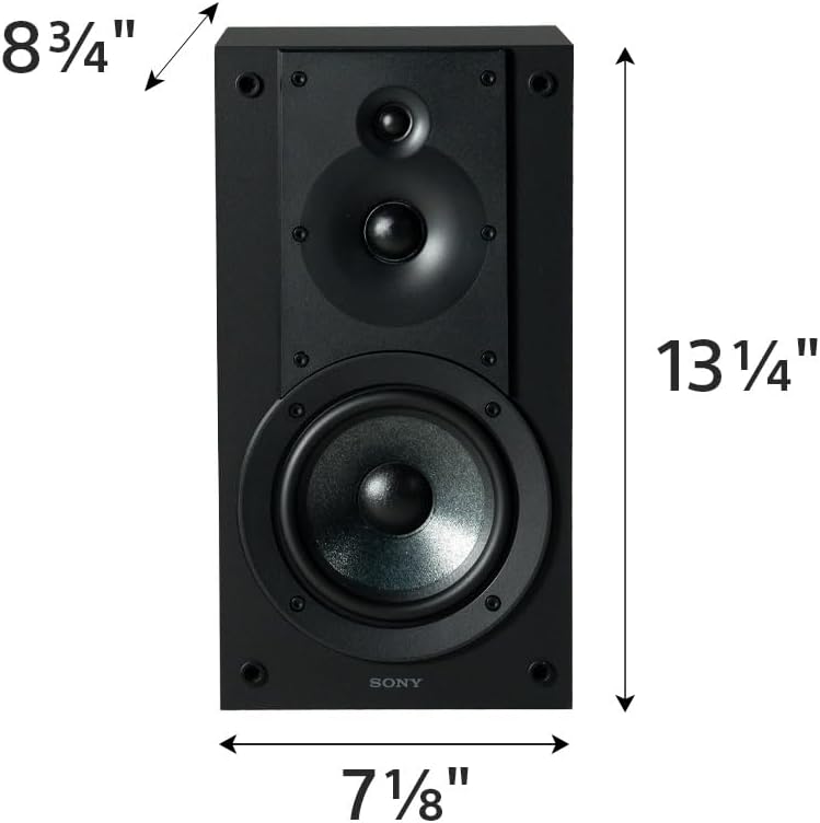 Sony SS-CS5M2 3-Way 3-Driver Hi-Res Compact Bookshelf Speakers (Pair) | CS Speaker Home Theater Series, 5.12-inch Woofer, High Precision Tweeters, Hi-Res Audio, Premium Componentry