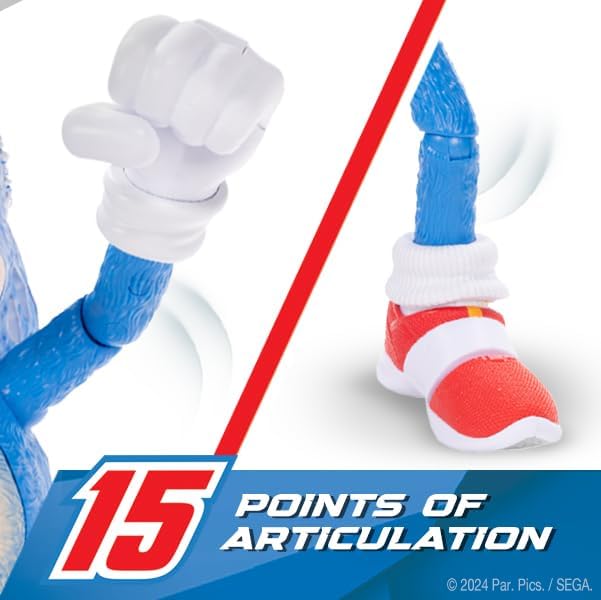 Sonic the Hedgehog 3 Ultimate Talking Sonic 12-Inch Figure, Features 30+ Iconic and Humorous Phrases and Sounds from the Movies, Light-Up Eyes and Quills