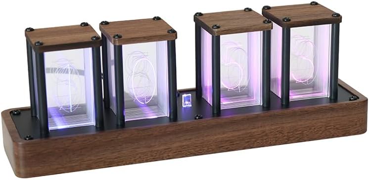 ClocTeck Nixie Tube Clock – Brown, Walnut & 6 Tubes