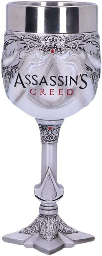 Nemesis Now Officially Licensed Assassins Creed White Game Goblet, Resin w. Stainless Steel