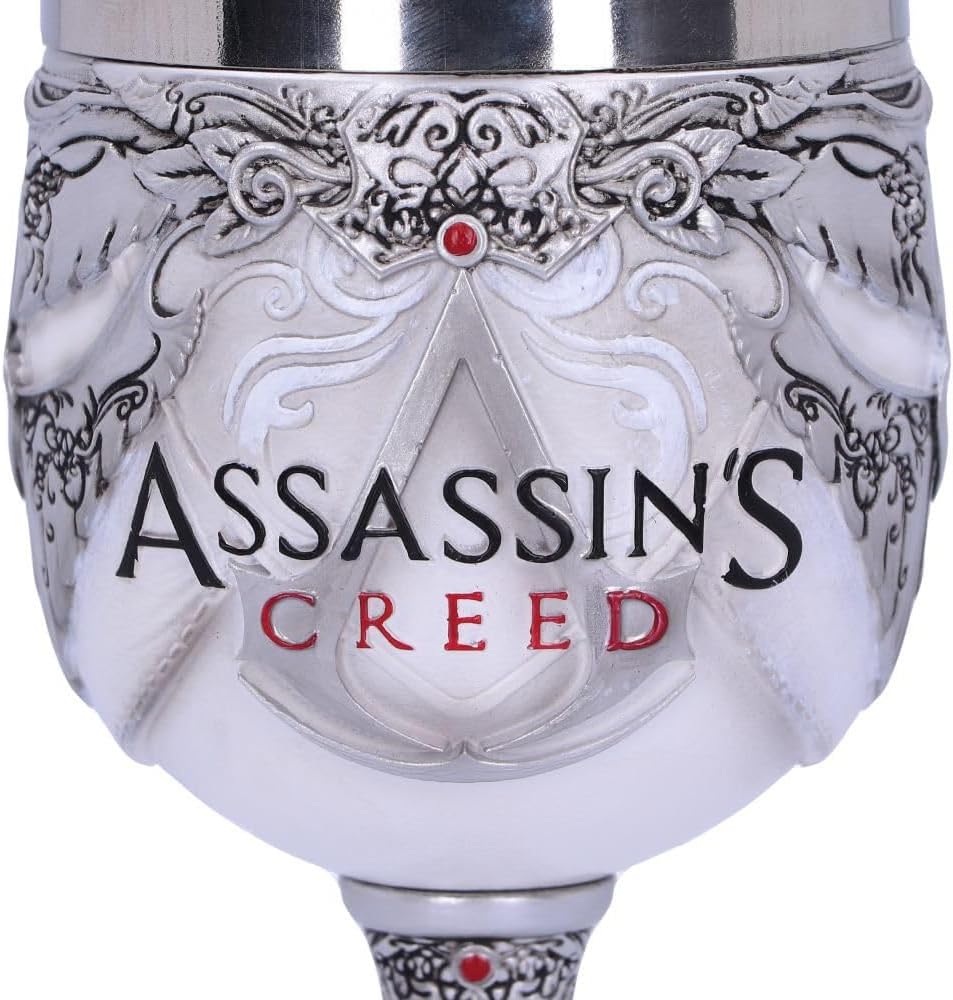 Nemesis Now Officially Licensed Assassins Creed White Game Goblet, Resin w. Stainless Steel