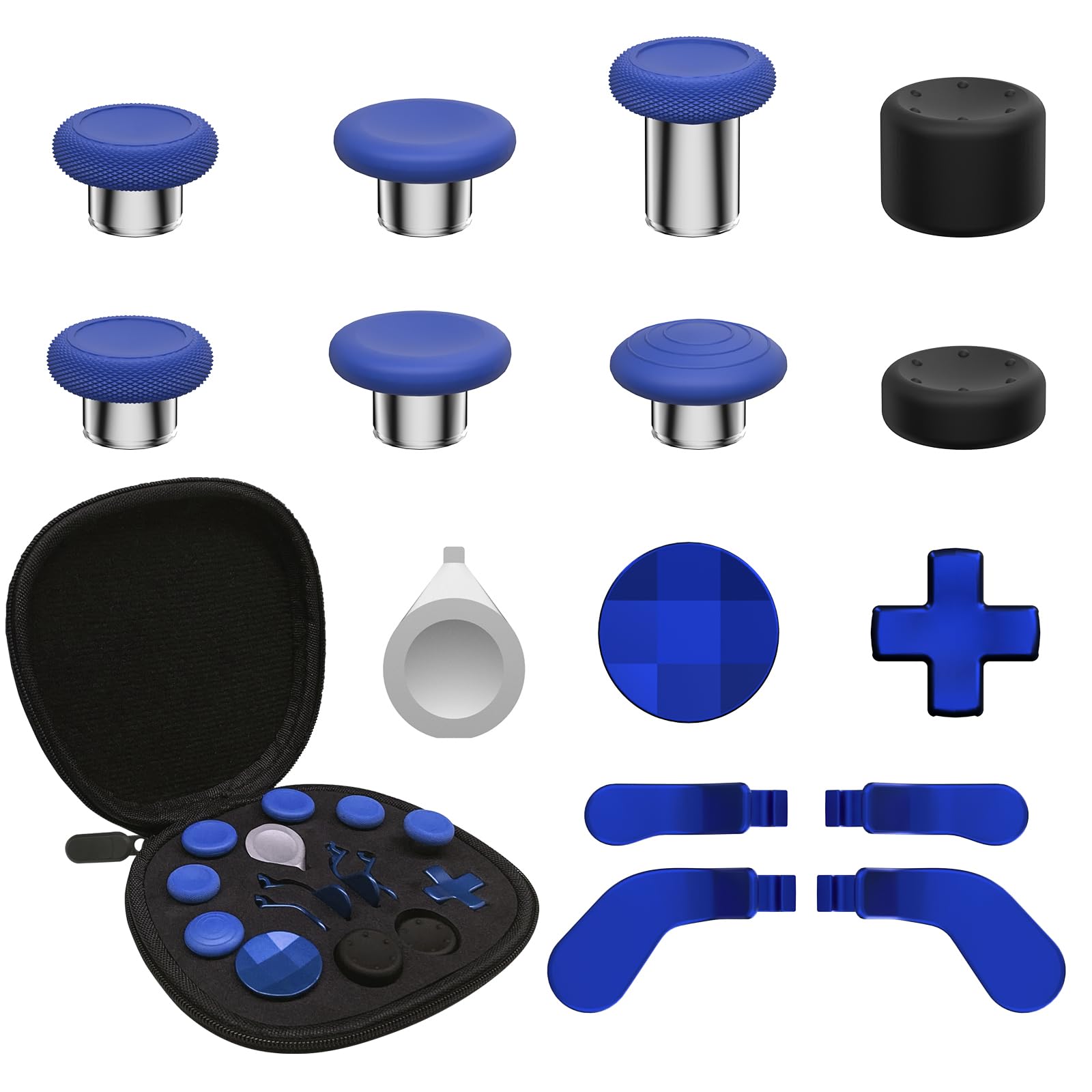 CHARM FOCUS 16-in-1 Metal Thumbsticks Replacement Kits for Xbox Elite Series 2, Xbox Elite 2 Controller Accessories, Includes Magnetic Joysticks, Paddles, Silicone Caps, D-Pads, 1 Tool (Volcano Red) - Flex Gamingproduct_type