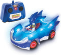 NKOK Sonic RC Car Glow Racer – Light-Up Remote Control Car, 1/28 Scale | Official Sonic the Hedgehog RC Toy with Easy Controls, Indoor & Outdoor Racing Fun, Collectible Design & Kids Gift, Ages 6+