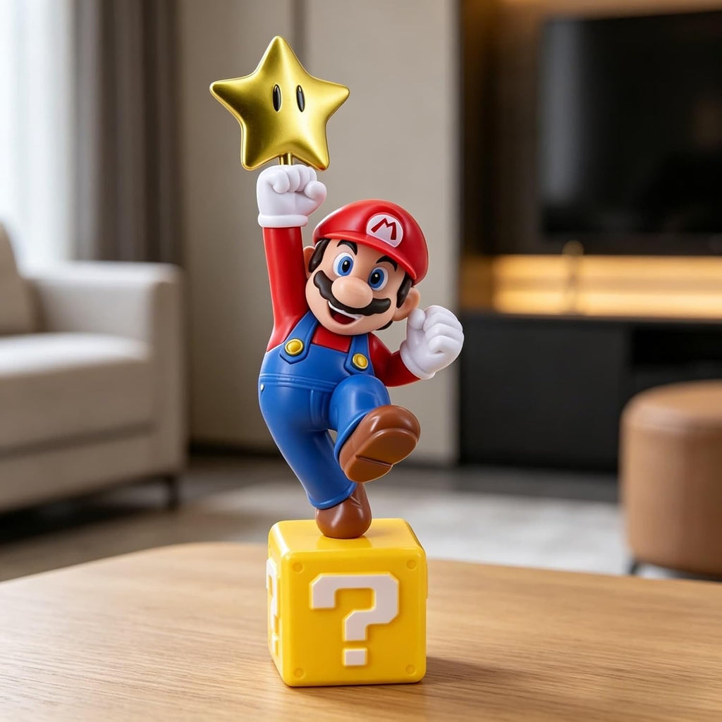 Mario Figure, Star Themed Collectible Statue, 8IN PVC Figurine for Fan Gifts - Flex Gamingproduct_type