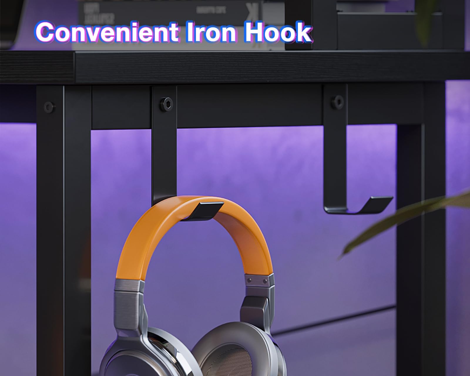 ODK 53" L Shaped Gaming Desk with Hutch & Headphone Hook, Corner Computer Table with Storage Shelves for Home Office, Black - Flex Gamingproduct_type