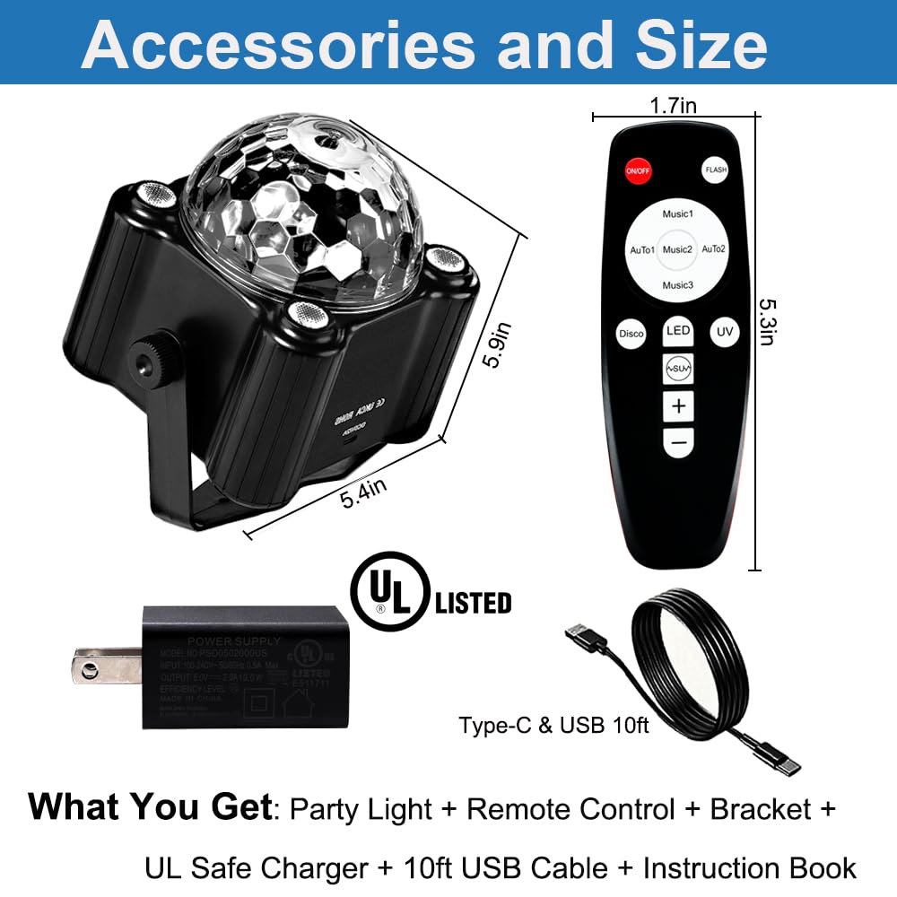 3-Magic Ball Disco Party Light with Dual Laser – 2 Variants