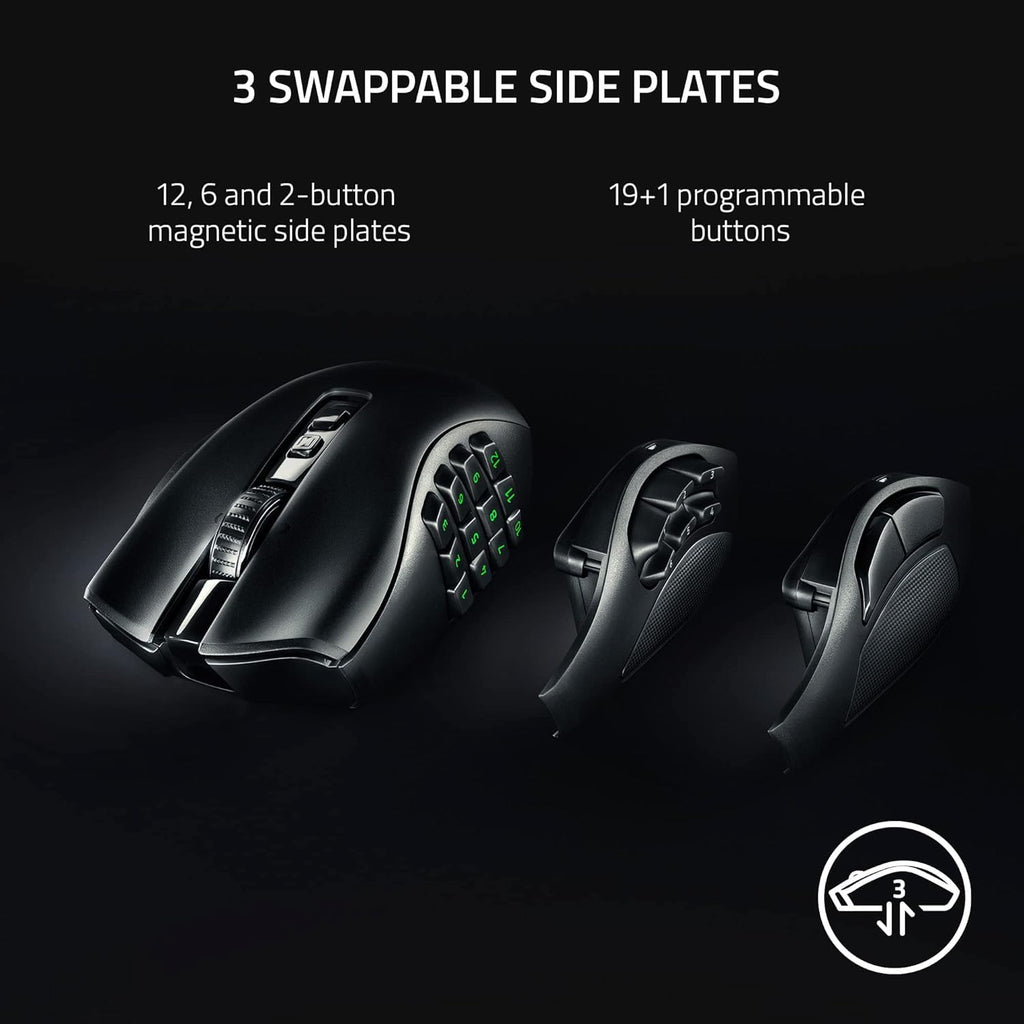 Razer Naga Trinity Gaming Mouse: 16,000 DPI Optical Sensor - Chroma RGB Lighting - Interchangeable Side Plate w/ 2, 7, 12 Button Configurations - Mechanical Switches - Flex Gamingproduct_type