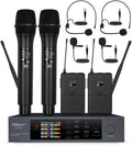 UHF Wireless Microphone System with 2 Handheld & 2 Bodypacks | Includes 2 handheld and 2 bodypack microphones for church, conferences, presentations, karaoke and live events. - Flex Gamingproduct_type