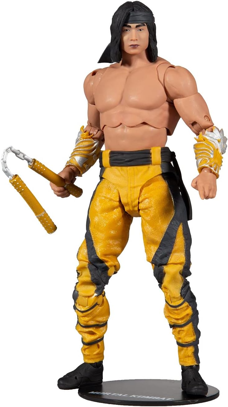 McFarlane Toys Mortal Kombat Liu Kang (Fighting Abbot) 7" Action Figure with Accessories | Mortal Kombat 7 Inch Action Figure Wave 7 - Liu Kang