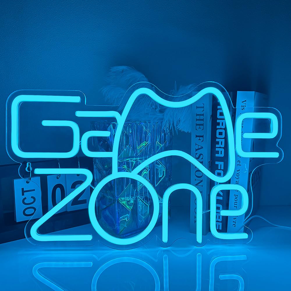 Gaming Zone Neon Sign,Game Zone Neon Sign for Teens Gamer Room Decor，Gaming Light Neon Sign for Gaming Wall Decor，Led Neon Gaming Sign for Gamer Gifts Boys - Flex Gamingproduct_type