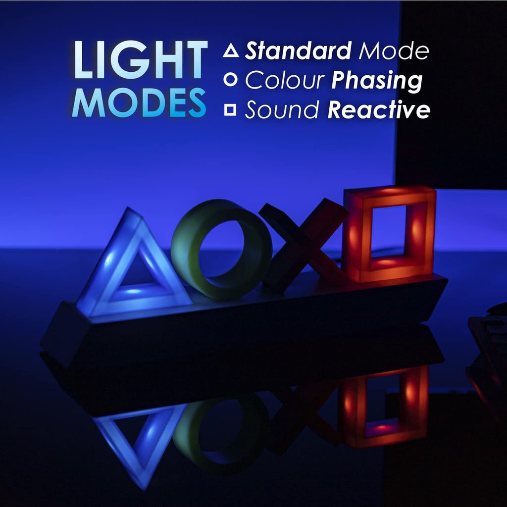 Paladone Playstation Controller Icons Light with 3 Light Modes - Sound Reactive, Dynamic Phasing, and Standard Mode - Gaming Desk Accessories and Game Room Decor - Flex Gamingproduct_type