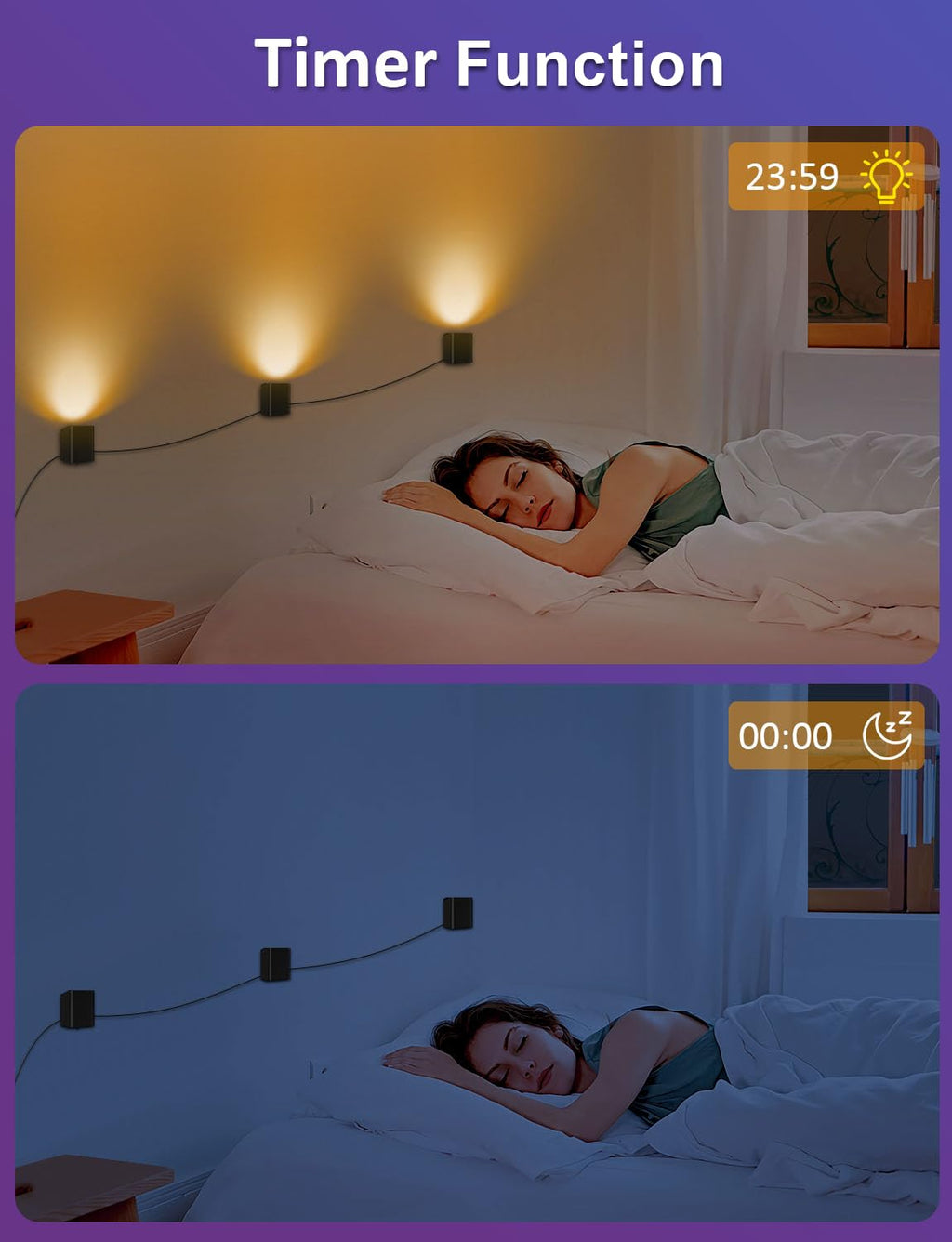 APPECK Smart Wall Sconces 4 Pack, LED Wall Lights RGBCW 8FT, Indoor Dimmable Sconce Lights for Living Room, Bedroom, Game Room, Home Decoration, Music Sync Ambient Lighting Compatible with Alexa - Flex Gamingproduct_type