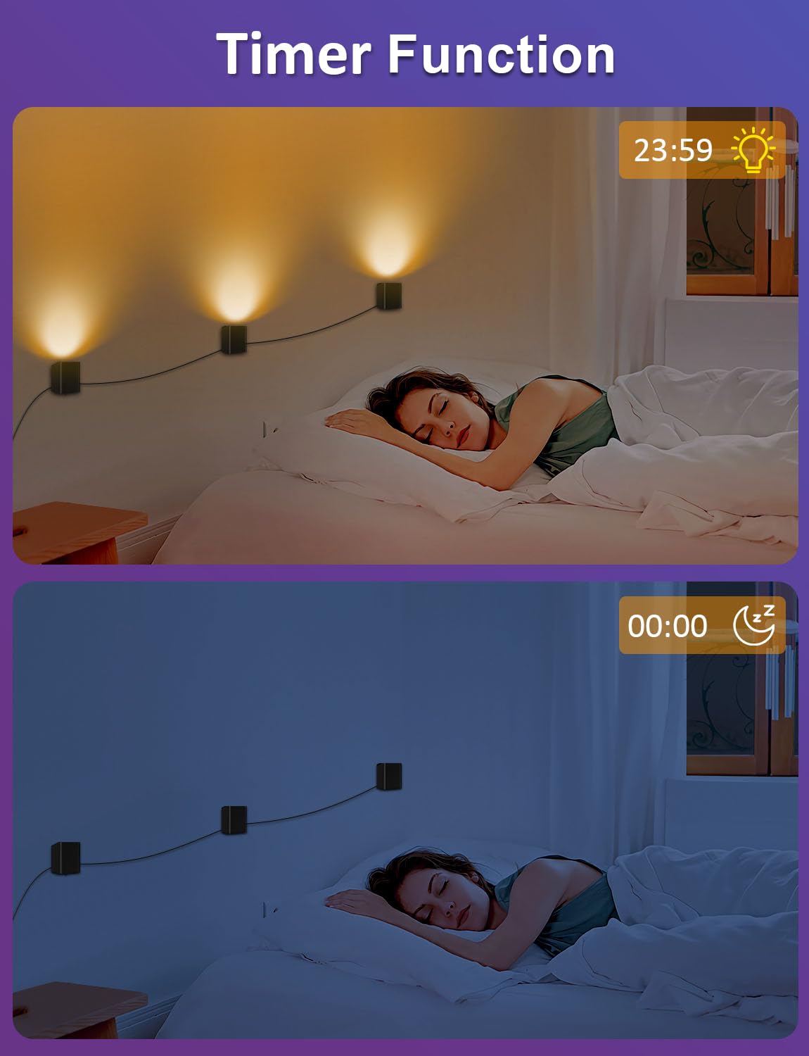 APPECK Smart Wall Sconces 4 Pack, LED Wall Lights RGBCW 8FT, Indoor Dimmable Sconce Lights for Living Room, Bedroom, Game Room, Home Decoration, Music Sync Ambient Lighting Compatible with Alexa - Flex Gamingproduct_type