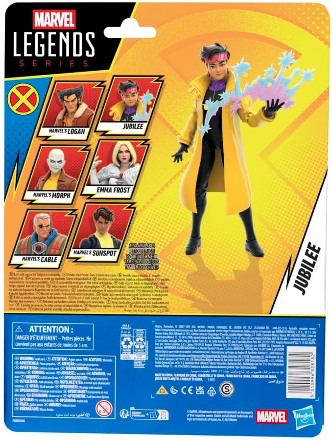 Marvel Legends Series Jubilee, X-Men '97 Collectible 6-Inch Action Figure Toy | 6-Inch Scale, Includes 5 Accessories, Attachable Plasmoid Power Fx, Soda Cup, 20 Plus Points Articulation