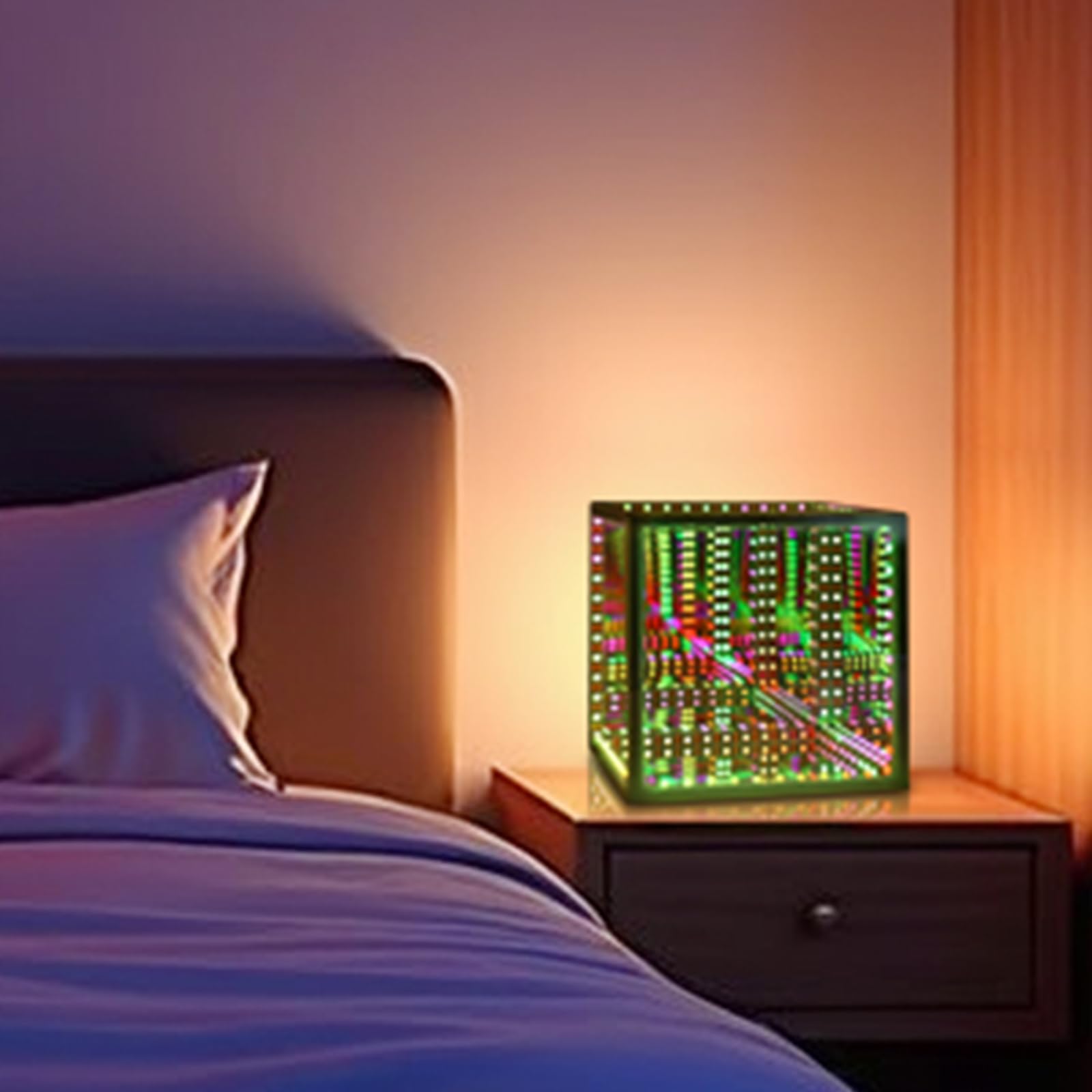 Heepulor Infinity Mirror Hyper Cube LED Lamp – 4 Sizes