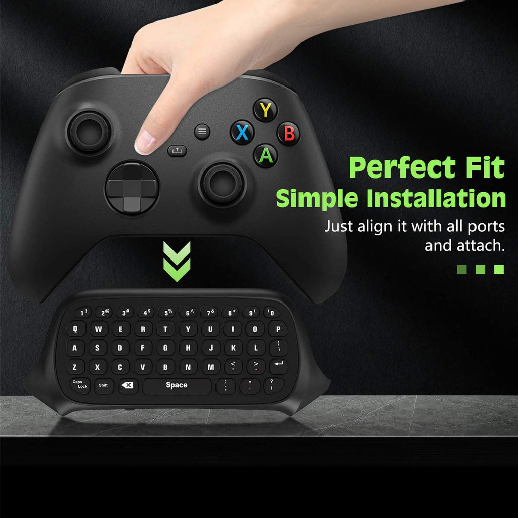TiMOVO Green Backlight Keyboard for Xbox One, Xbox Series X/S,Wireless Chatpad Message KeyPad with Headset & Audio Jack,Mini Game Keyboard Fit Xbox One/One S/One Elite/2, 2.4G Receiver Included, Black - Flex Gamingproduct_type