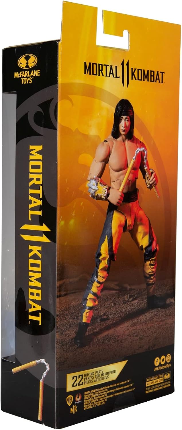 McFarlane Toys Mortal Kombat Liu Kang (Fighting Abbot) 7" Action Figure with Accessories | Mortal Kombat 7 Inch Action Figure Wave 7 - Liu Kang