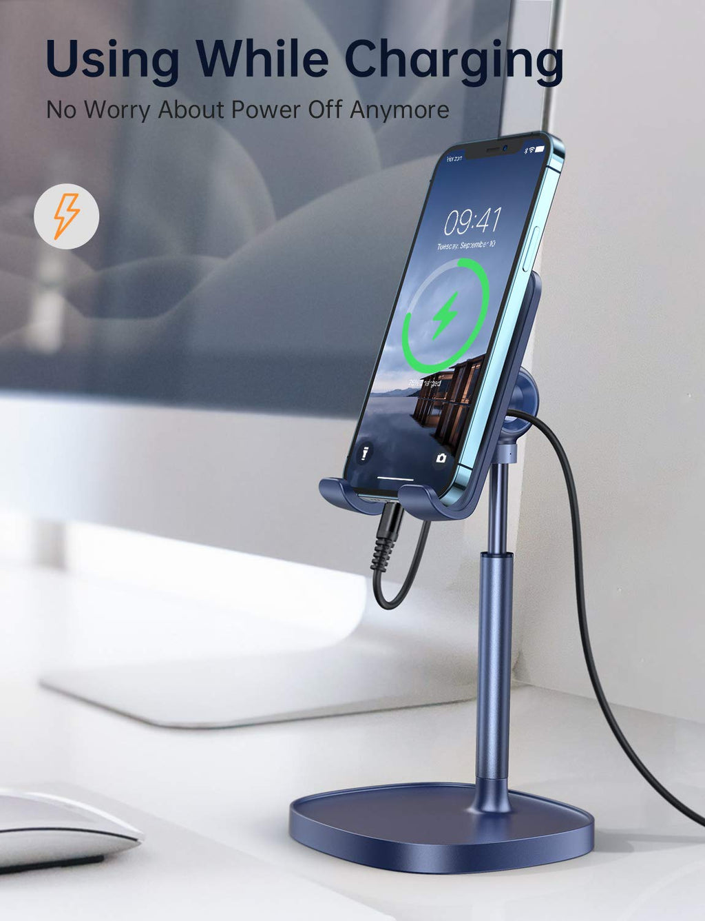 LISEN Cell Phone Stand Phone Holder for Desk Office Decor, Office Desk Accessories Women PC Gaming Essentials iPhone Stand Gadgets Men Gift for Father Fit OtterBox Case Switch iPad Air Tablet 4-10 in - Flex Gamingproduct_type