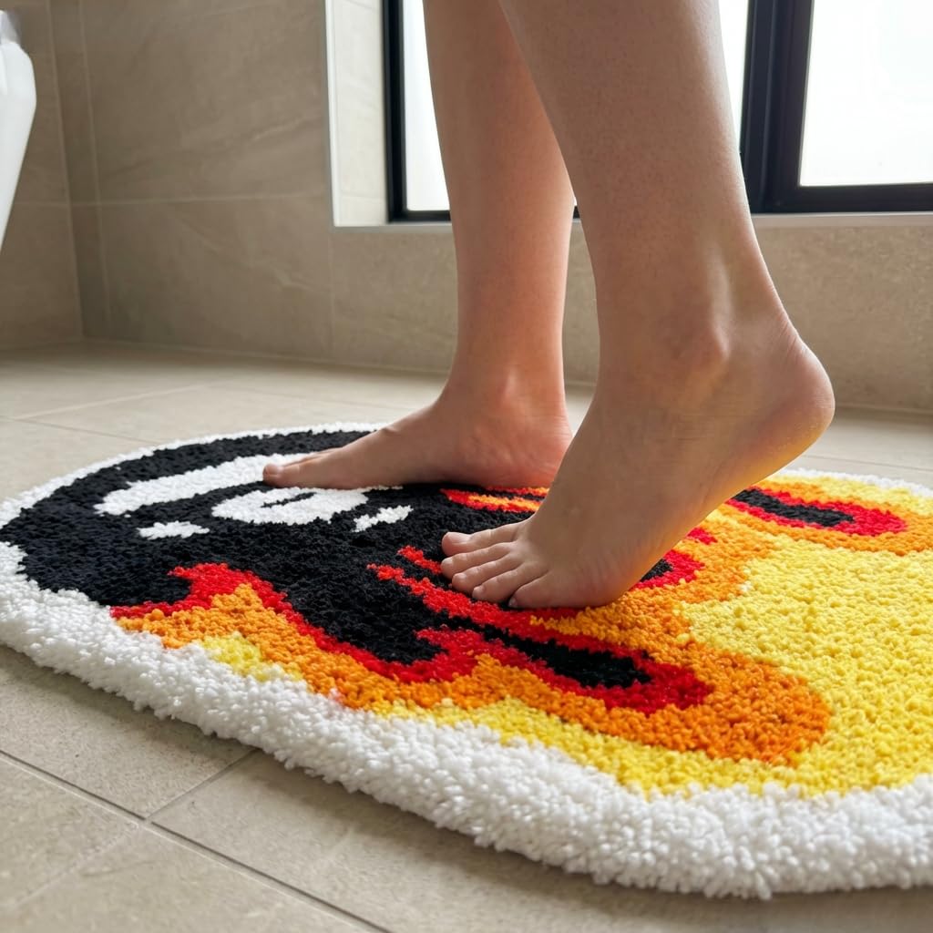 Graduation Bear Rug - Hypebeast Room Decor, Ultra-Soft Hypebeast Rugs with TPR Non-Slip Backing, Trendy Cloud-Like Plush Cute Carpet, Cool Rugs for Bedroom & Man Cave (28"x28") - Flex Gamingproduct_type