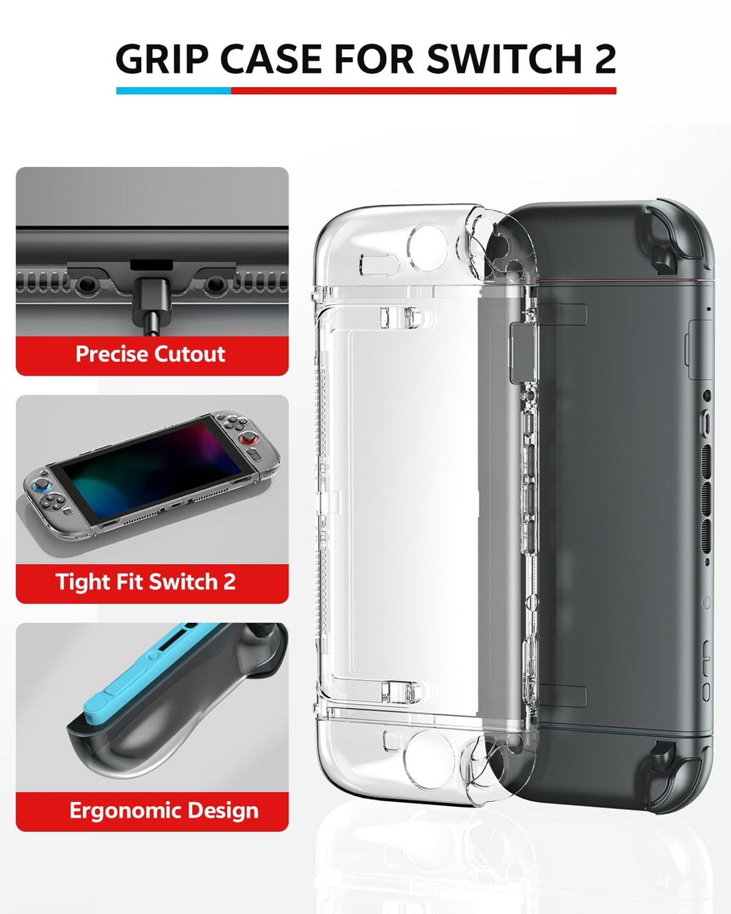 Pro Controllers Accessories Bundle for Nintendo Switch 2 18-in-1: Carrying Case, Screen Protector, Thumb Grip for Joycon, Dockable Console Protective Cover Shell, Steering Wheel, 2025 Switch2 Game Kit - Flex Gamingproduct_type