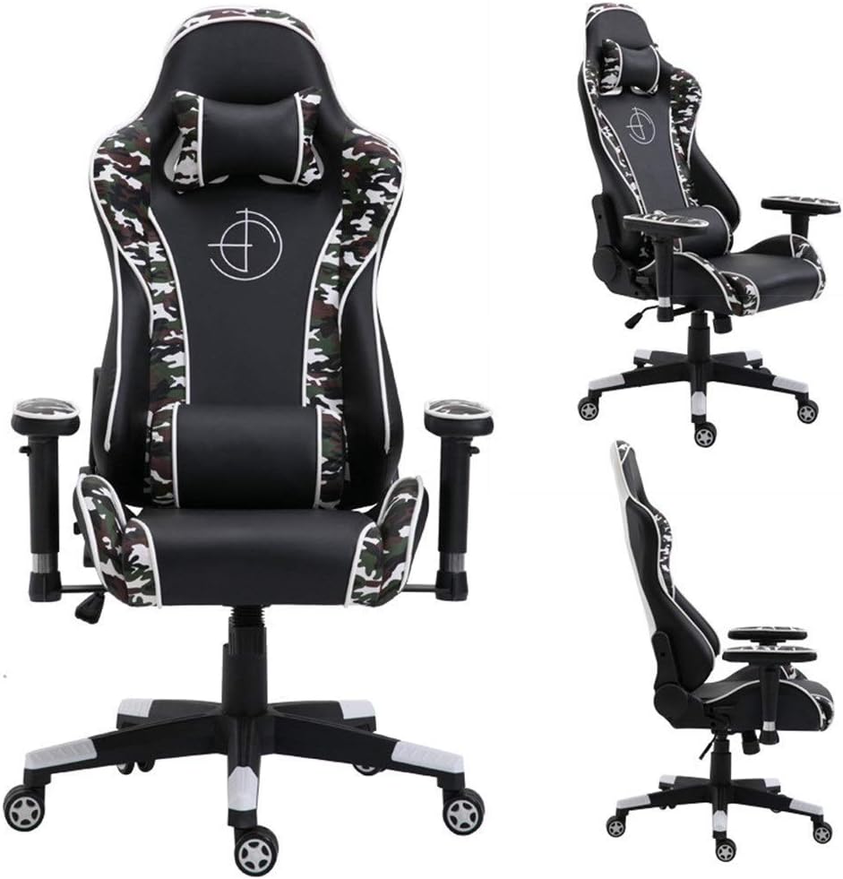 Gaming Chair Game Chair Office Chair Racing Chair PC Computer Chair PU Leather Swivel Chair with Armrest Reclining Ergonomic Gaming Chair (Color : Black Size : As Shown) - Flex Gamingproduct_type