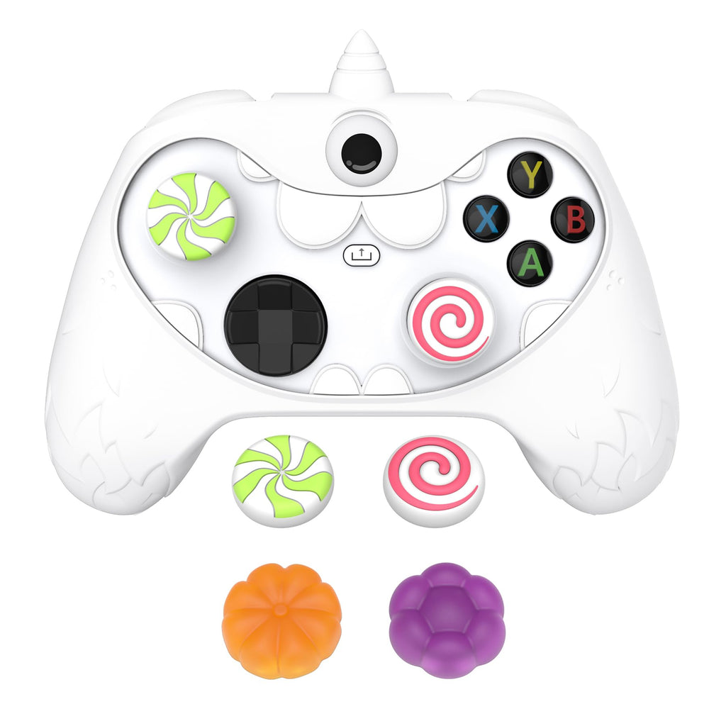 PlayVital MonoEye Monster Controller Skin for Xbox Series X/S - Cute Anti-Slip Silicone Cover Case with 4 Candy Thumb Grip Caps & Stickers, Full Protection Set, Green - Flex Gamingproduct_type