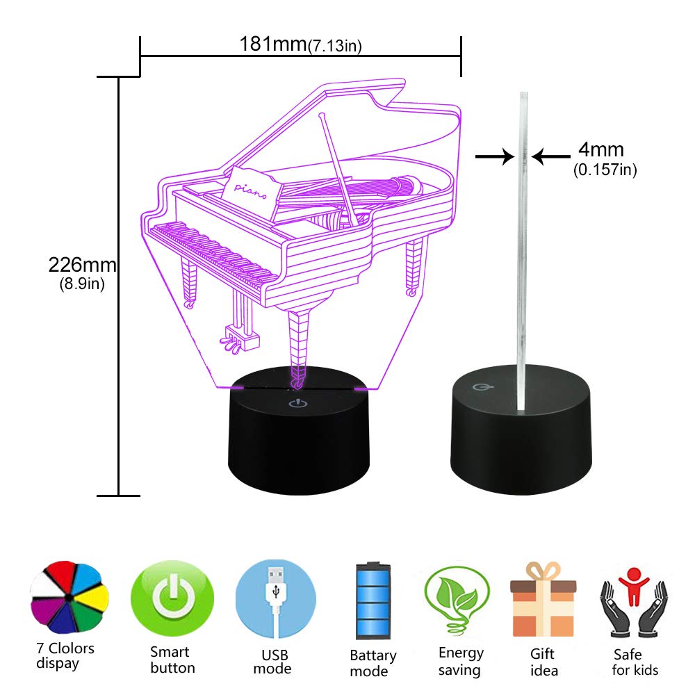 AZIMOM 3D Illusion Night Light – 5 Designs