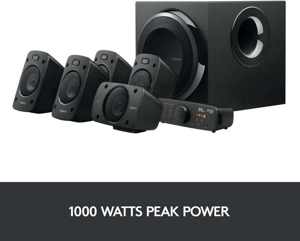 Logitech Z906 5.1 Surround Sound Speaker THX Dolby DTS - Black | Certified, digital audio input, multiple devices setup
