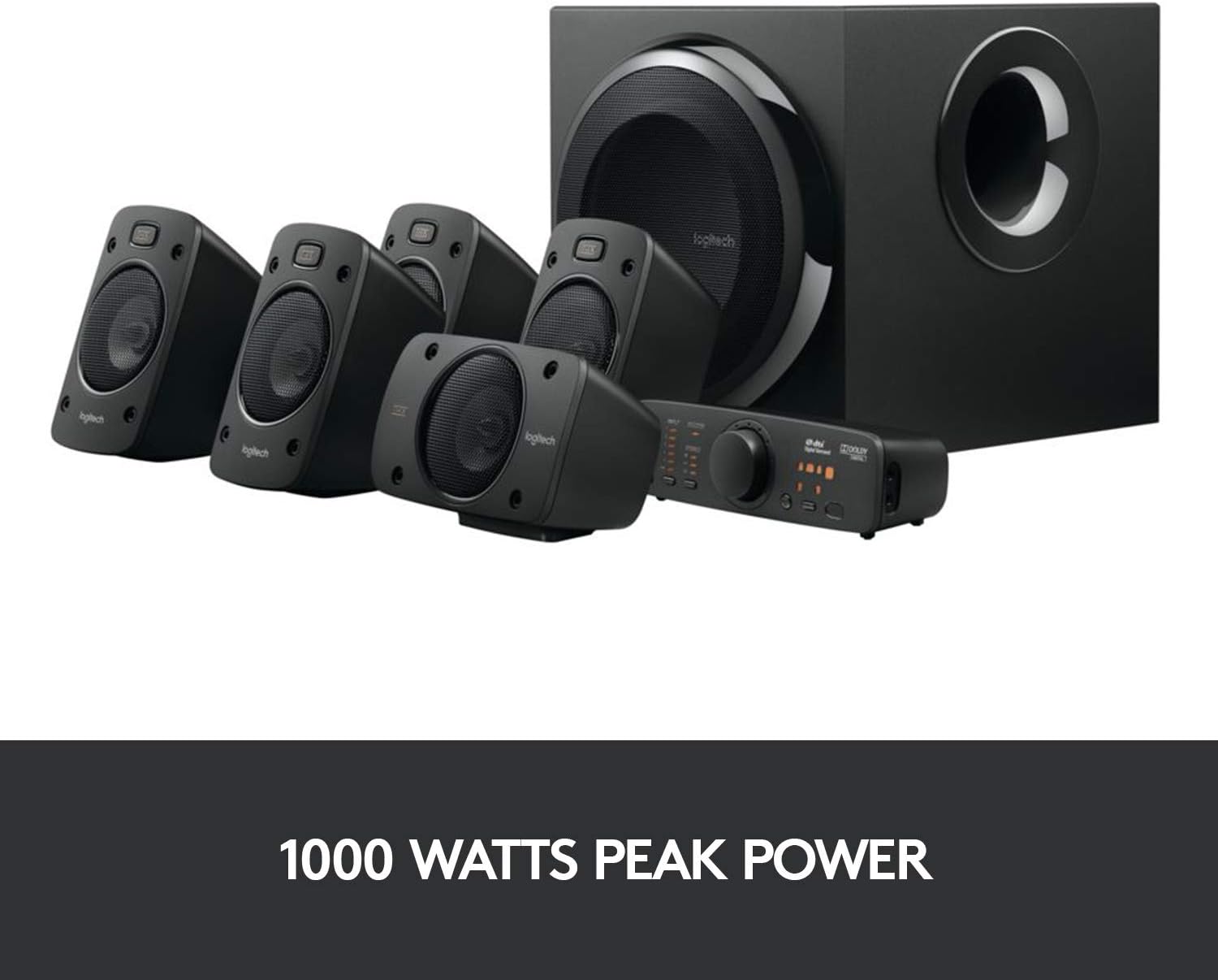 Logitech Z906 5.1 Surround Sound Speaker THX Dolby DTS - Black | Certified, digital audio input, multiple devices setup
