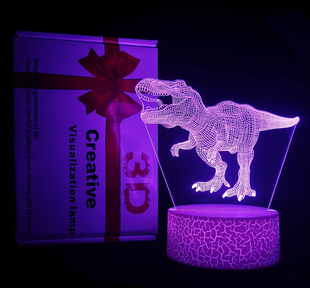 3D Illusion Night Light with Swappable Acrylic Panels – 6 Designs