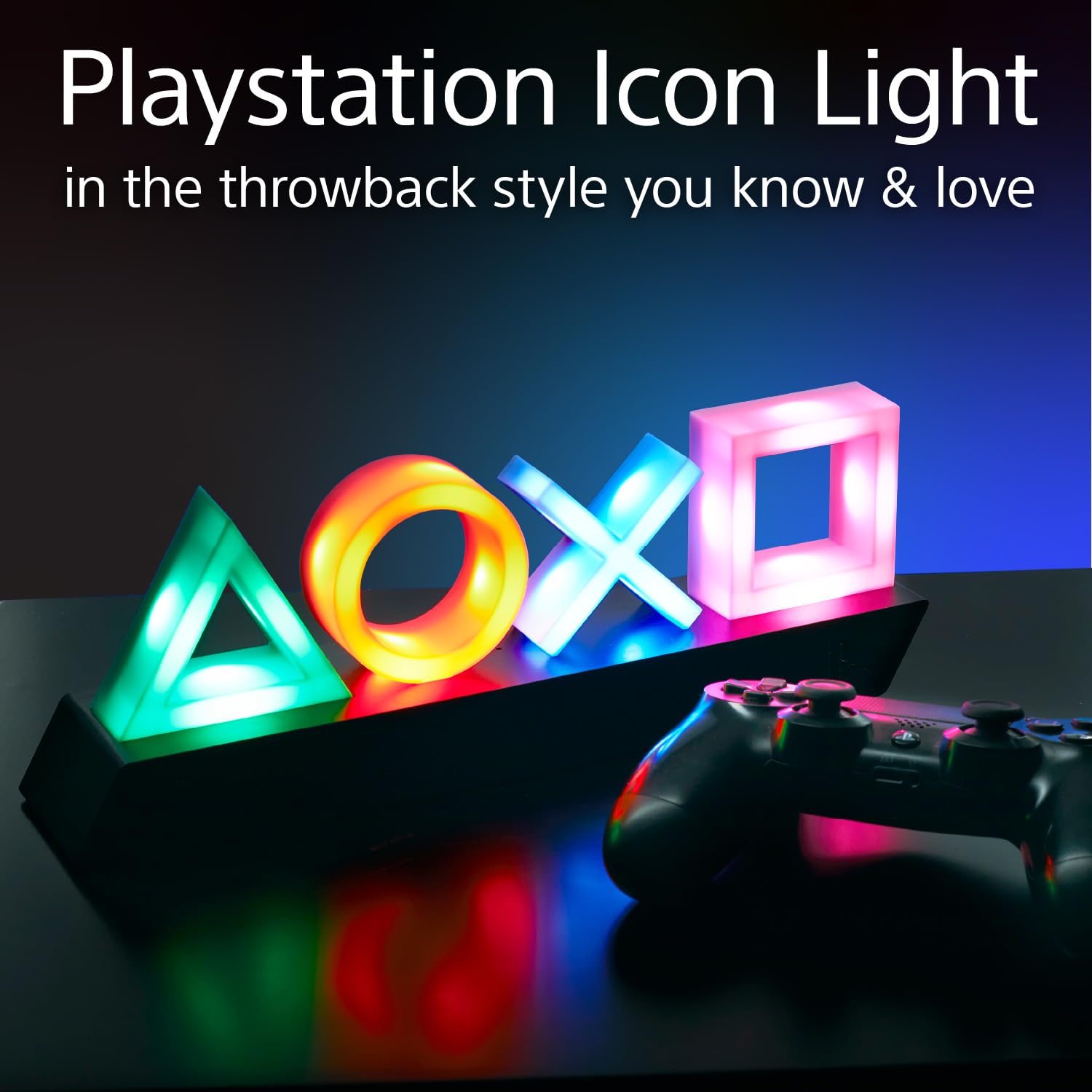 Paladone Playstation Controller Icons Light with 3 Light Modes - Sound Reactive, Dynamic Phasing, and Standard Mode - Gaming Desk Accessories and Game Room Decor - Flex Gamingproduct_type