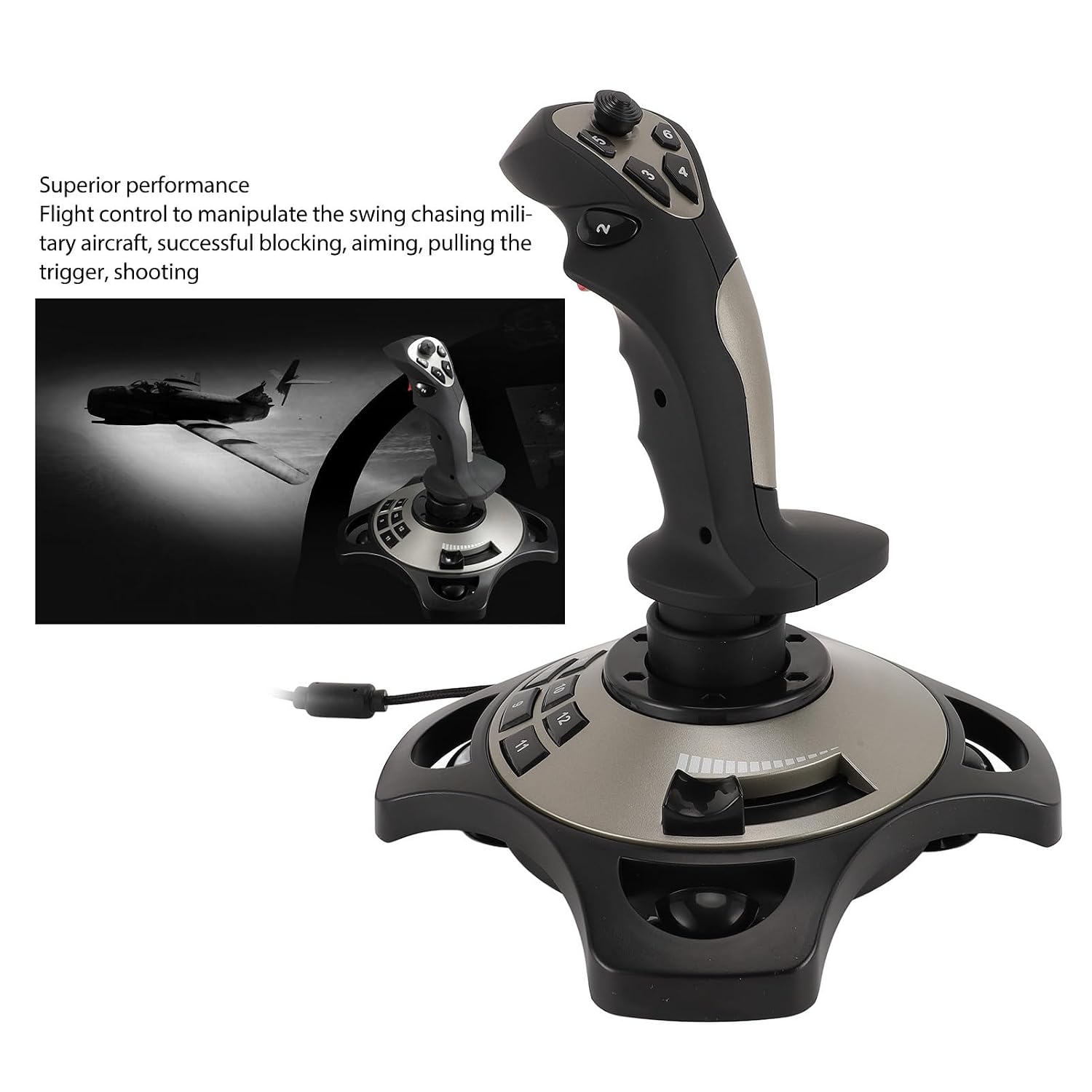 Masyrt Wired PC Flight Joystick with Vibration Function, Flight Simulator Control Stick with Throttle Control, Compatible with 7 8 10 11 for Computer, Laptop - Flex Gamingproduct_type