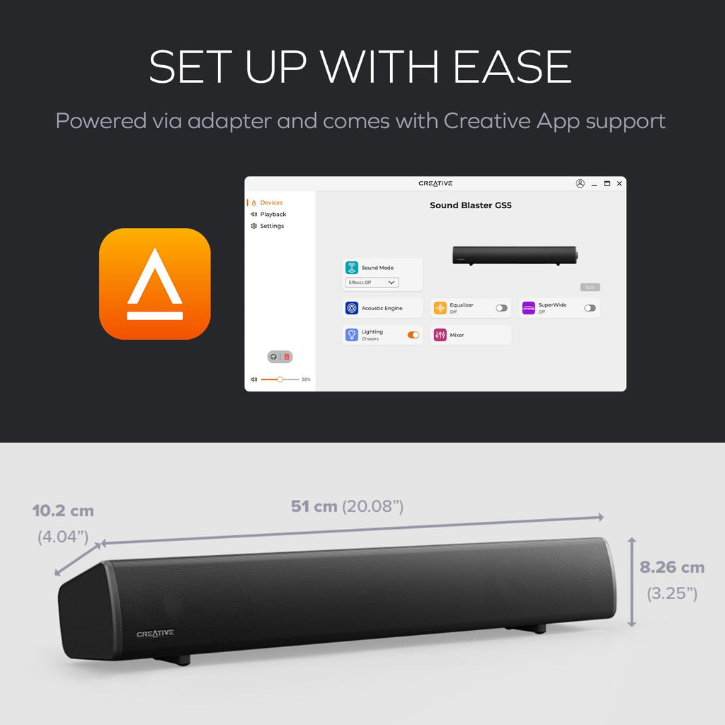 Creative Sound Blaster GS5 RGB Gaming Soundbar