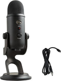 Logitech Creators Blue Yeti USB Microphone for PC, Mac, Gaming, Recording, Streaming, Podcasting, Studio and Computer Condenser Mic with Blue VO!CE effects, 4 Pickup Patterns, Plug and Play - Blackout | VO!CE effects, 4 pickup patterns, plug-and-play oper