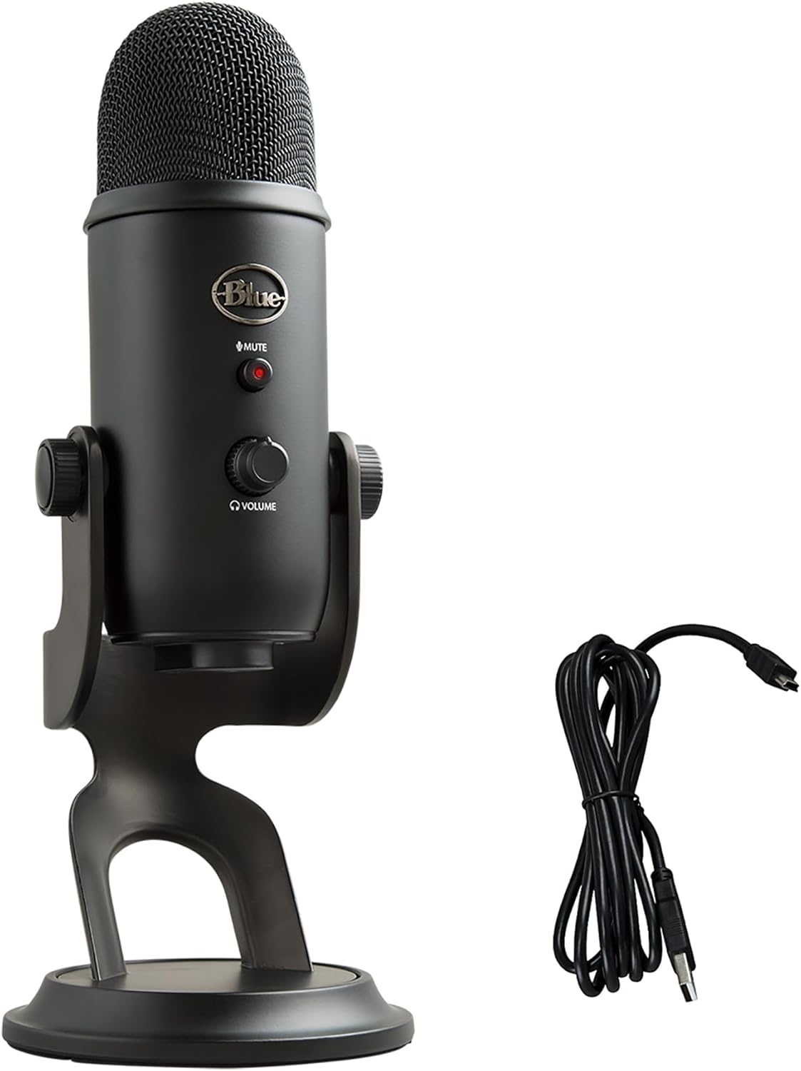 Logitech Creators Blue Yeti USB Microphone for PC, Mac, Gaming, Recording, Streaming, Podcasting, Studio and Computer Condenser Mic with Blue VO!CE effects, 4 Pickup Patterns, Plug and Play - Blackout | VO!CE effects, 4 pickup patterns, plug-and-play oper