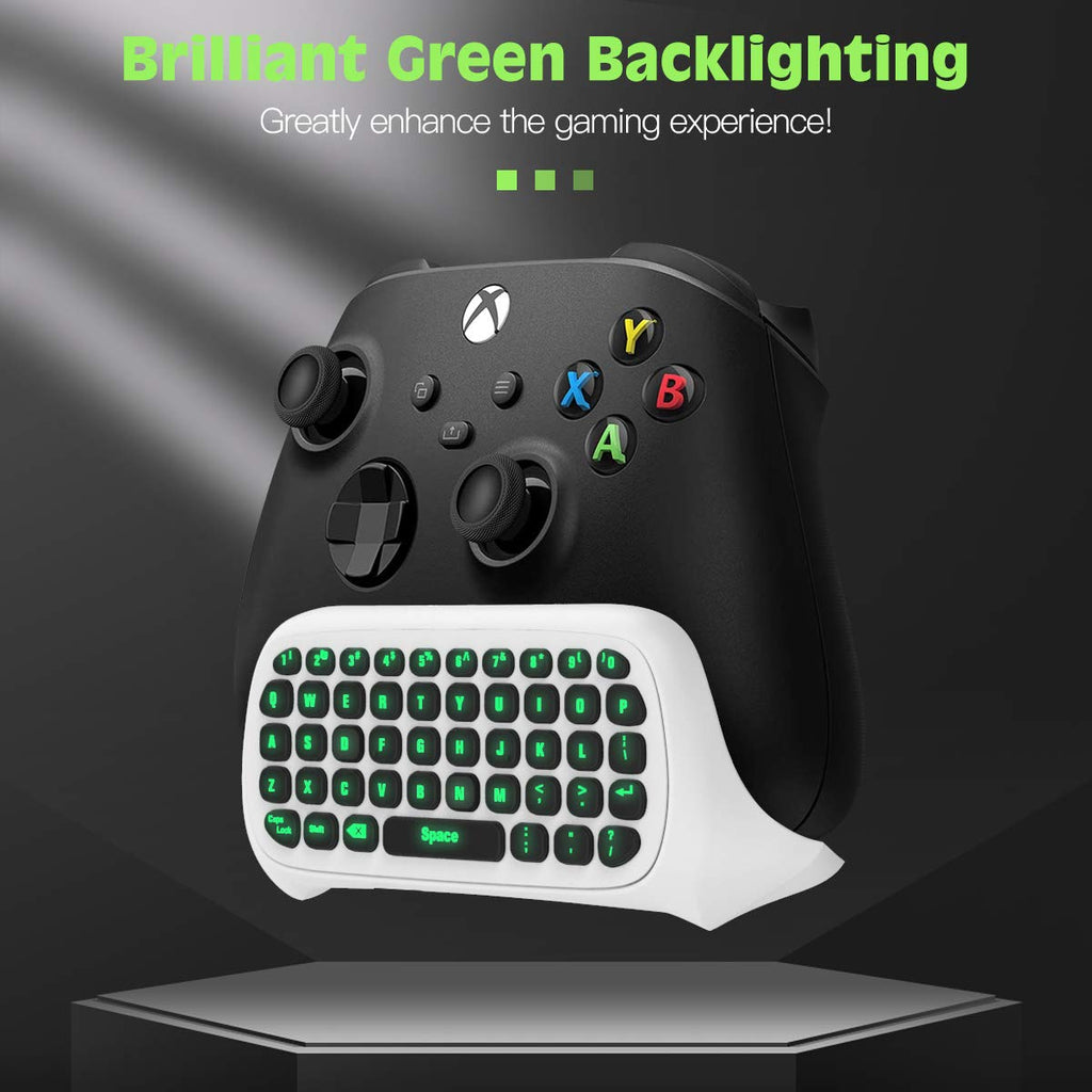 TiMOVO Green Backlight Keyboard for Xbox One, Xbox Series X/S,Wireless Chatpad Message KeyPad with Headset & Audio Jack,Mini Game Keyboard Fit Xbox One/One S/One Elite/2, 2.4G Receiver Included, Black - Flex Gamingproduct_type
