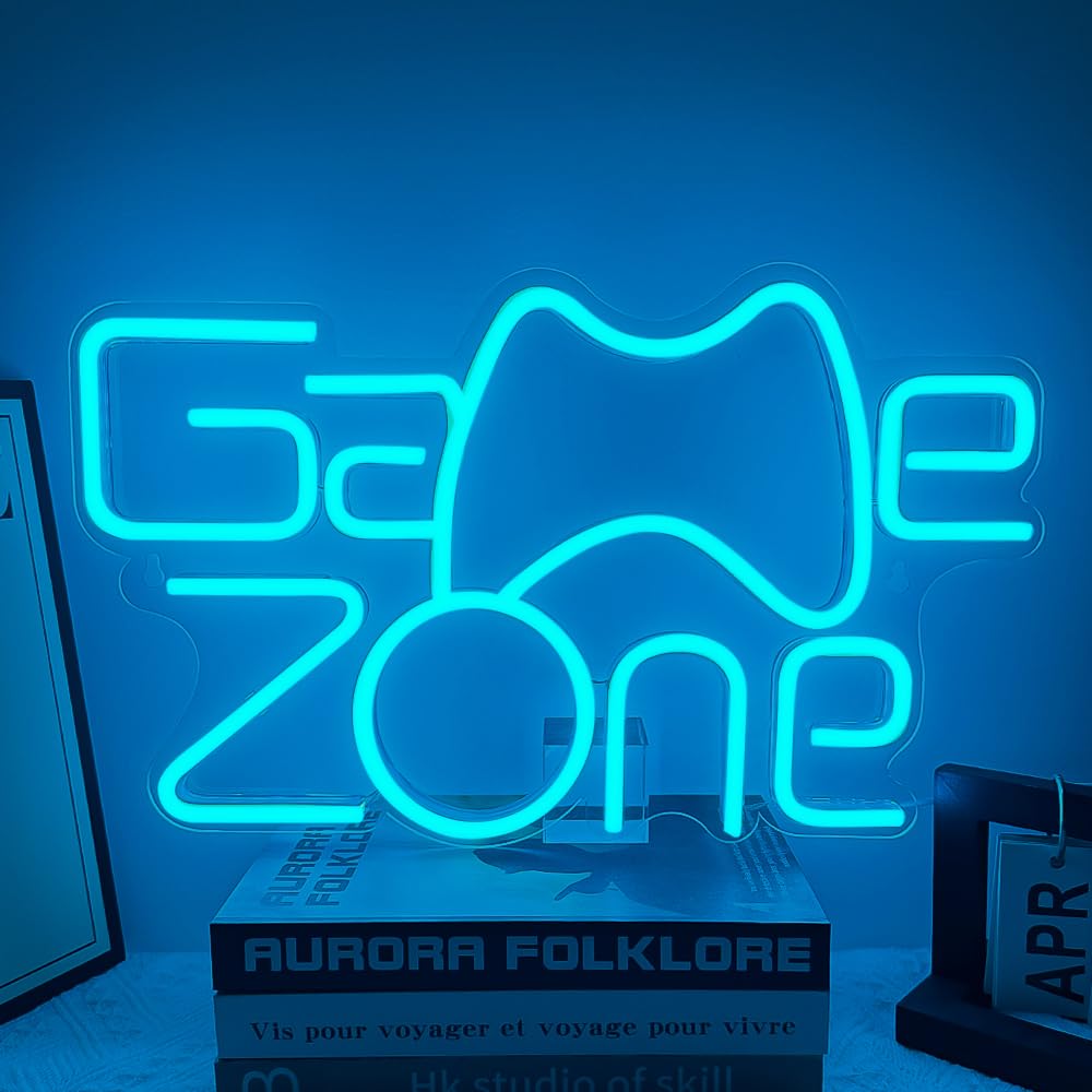 Gaming Zone Neon Sign,Game Zone Neon Sign for Teens Gamer Room Decor，Gaming Light Neon Sign for Gaming Wall Decor，Led Neon Gaming Sign for Gamer Gifts Boys - Flex Gamingproduct_type