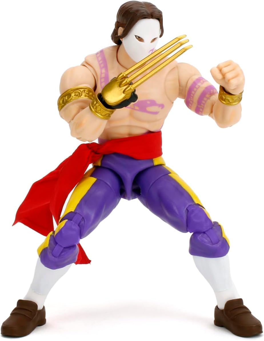 Jada Toys Street Fighter Vega figurine (15 cm) - movable collector's and action figure from Street Fighter 2: The Final Challengers, with alternative head, hands and accessories, for 13 years